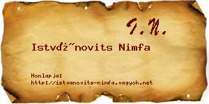 Istvánovits Nimfa névjegykártya